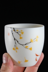 手绘羊脂玉瓷茶具茶杯