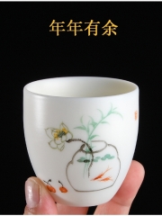 德化羊脂玉白瓷茶具主人杯单杯 100ml