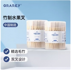 GRAREY（格瑞亚）竹制水果叉190支/罐 2罐装