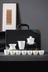 璞玉瓷冰种功夫茶具套装轻奢高档办公室会客泡茶壶盖碗茶杯礼盒