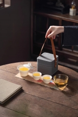 2025新款陶瓷功夫茶具套装便携式旅行茶具手提包家用茶杯茶壶文创